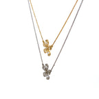 14K Gold Daisy Flower Diamond Baguette Necklace - additional product view 7