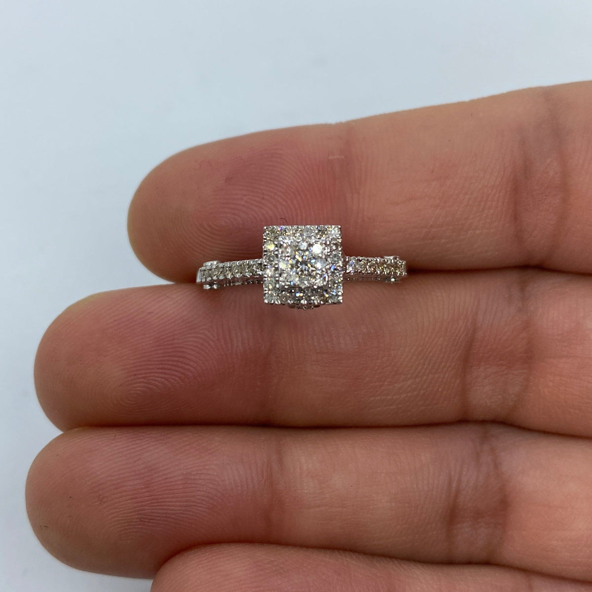 14K Gold 3D Square Diamond Engagement Ring - additional product view 3