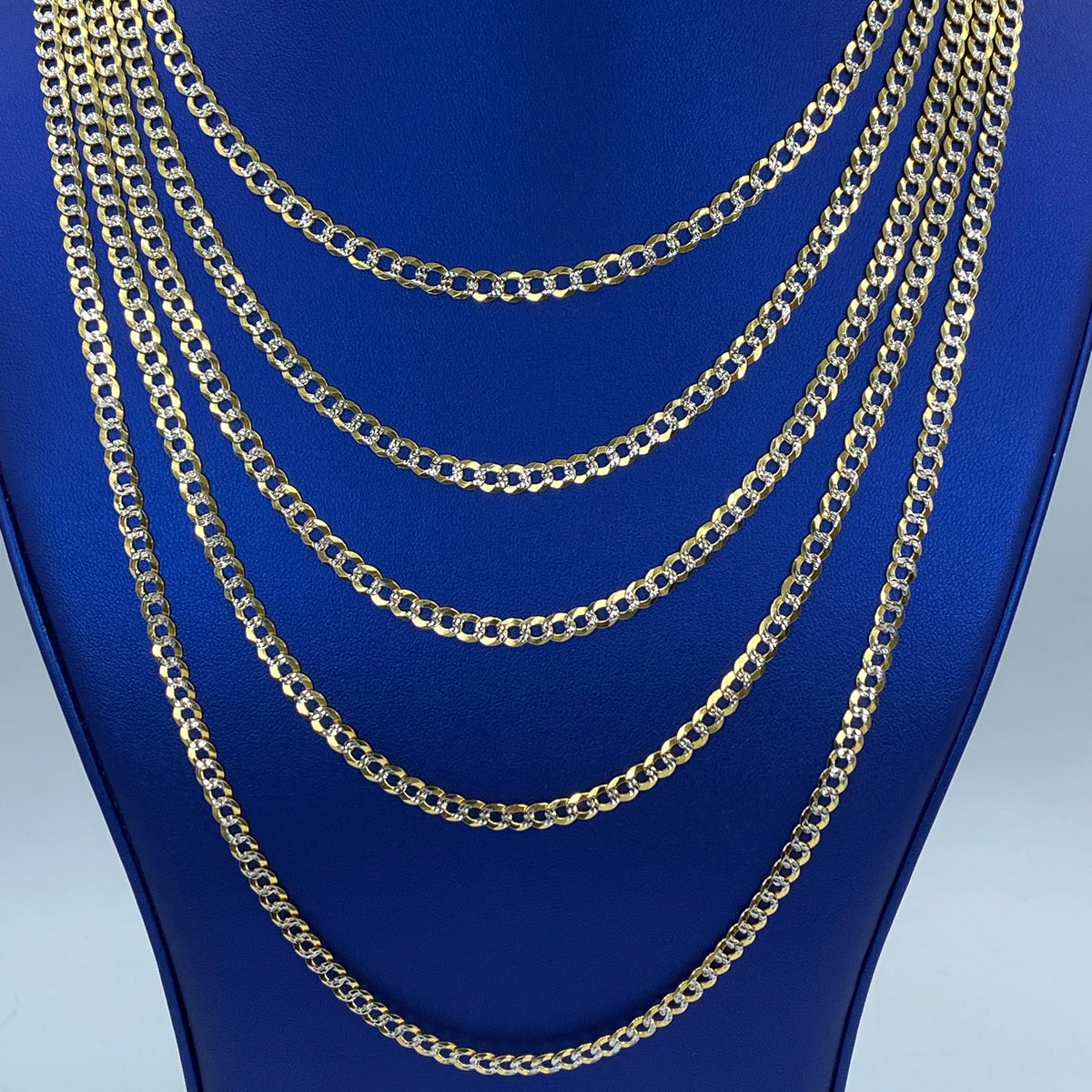 4.8mm Two-Tone Flat Cuban Link Chain 16–26 in - additional product view 2