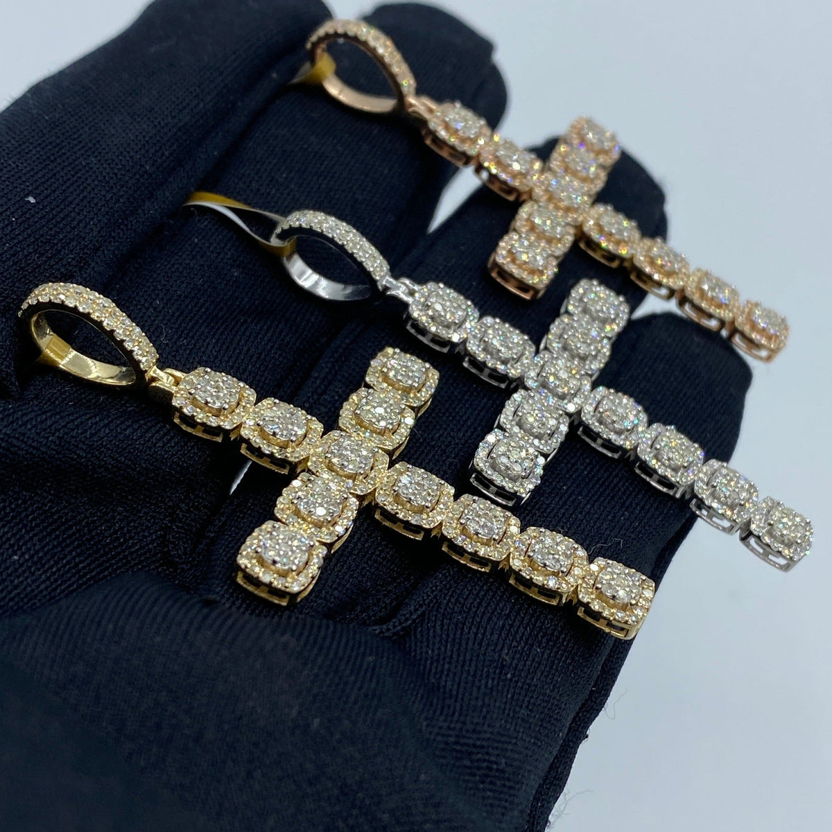 10K Gold Square Cross Diamond Pendant - additional product view 6