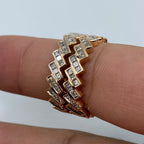 14K Gold Double Eternity Baguette Cuban Link Diamond Ring - additional product view 4