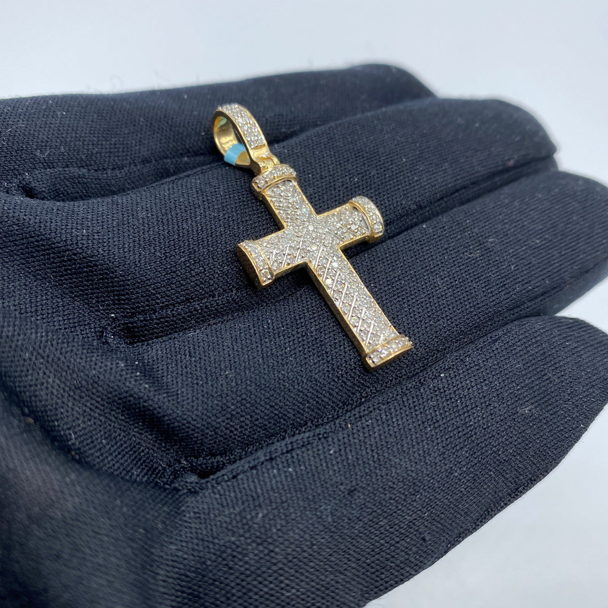 14K Gold Old Latin Cross Diamond Pendant - additional product view 3