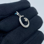 14K Gold G Diamond Pendant - additional product view 3