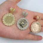 10K Gold Broken Heart Circle Photo Diamond Pendant - additional product view 3