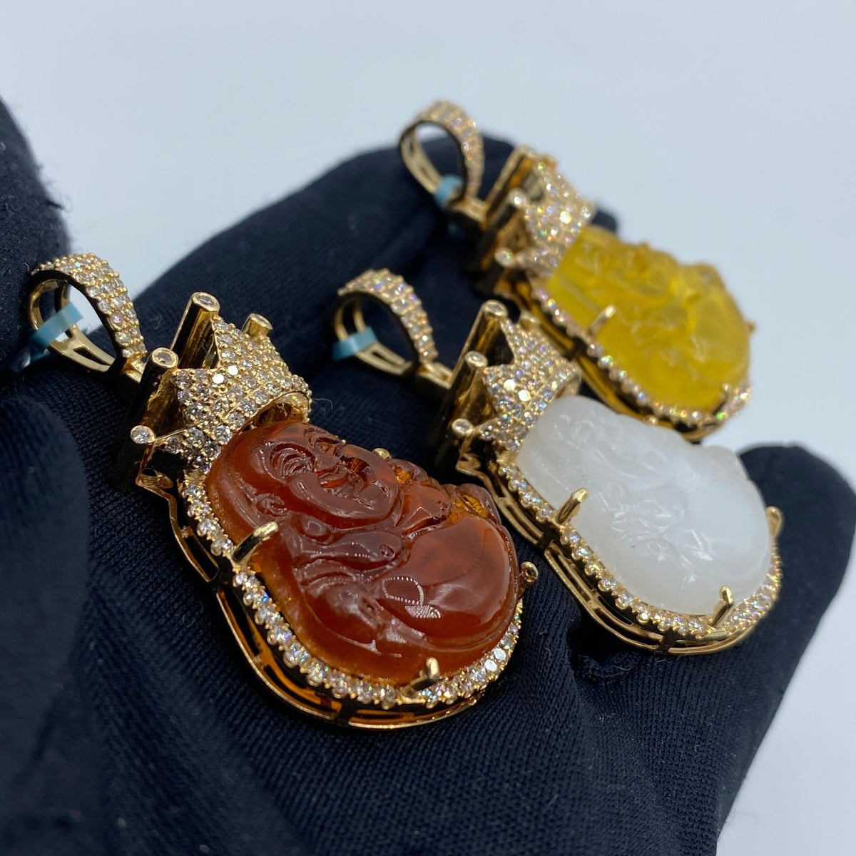 14K Gold Crowned Buddha Diamond Pendant - additional product view 6
