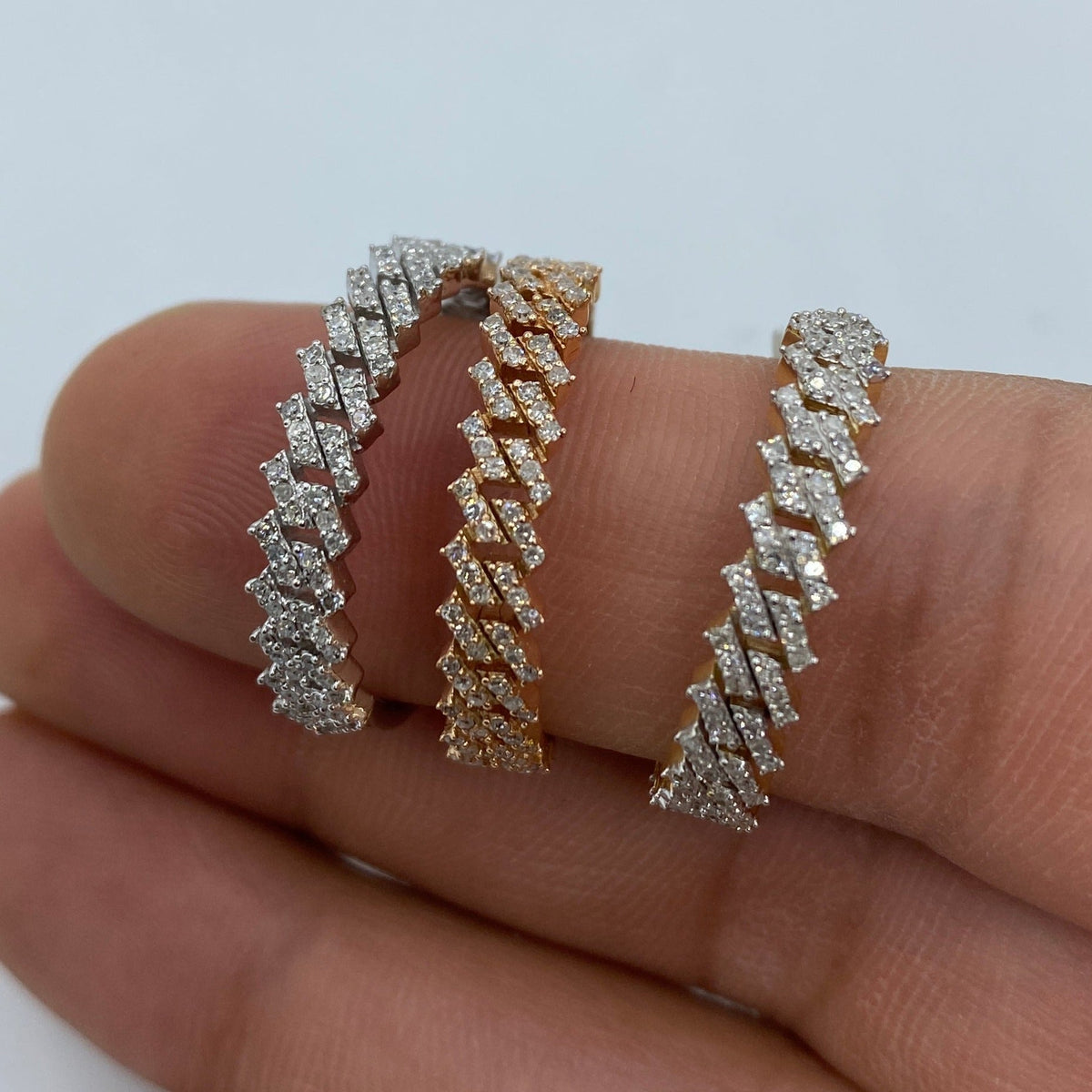 10K Gold Classic Cuban Link Diamond Ring - additional product view 3