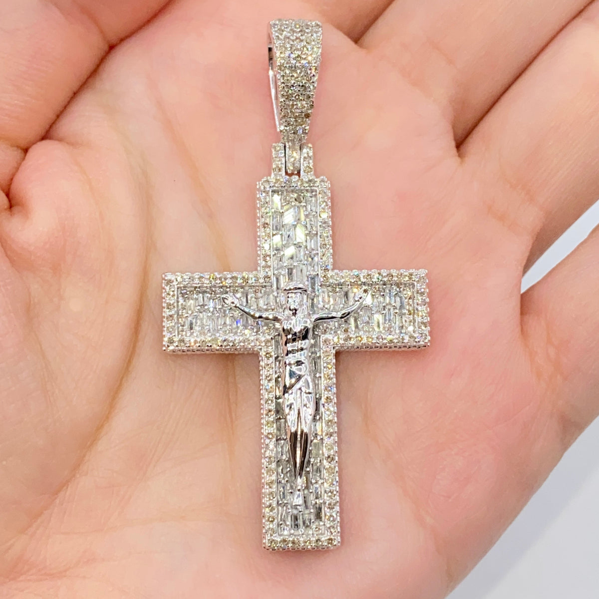 14K Gold Sunday Cross Diamond Pendant - additional product view 5