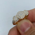 14K Gold Tri-Stone Circle Shape Diamond Engagement Ring - additional product view 3