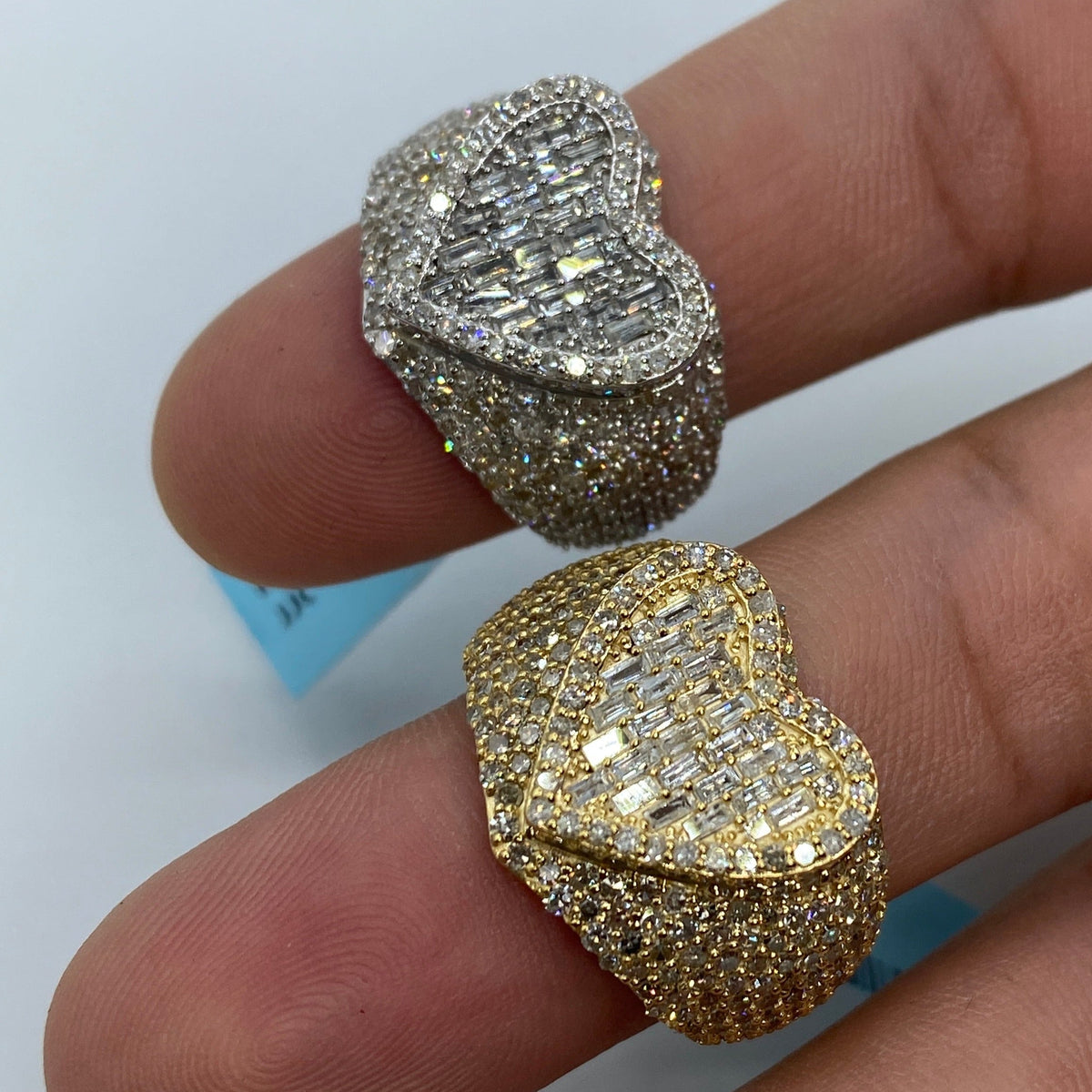 14K Gold Heart Diamond Baguette Ring - additional product view 5