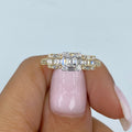 14K Gold Three Baguette Diamond Ring in yellow gold - close-up product photo