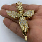14K Gold Baby Angel Pendant 3.0 in - additional product view 5