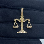 10K Gold Libra Scale of Justice Diamond Pendant - additional product view 2