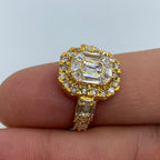 14K Gold Rectangle Diamond Baguette Engagement Ring - additional product view 6
