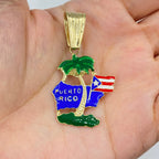 10K Gold Puerto Rico Beach Pendant - additional product view 2