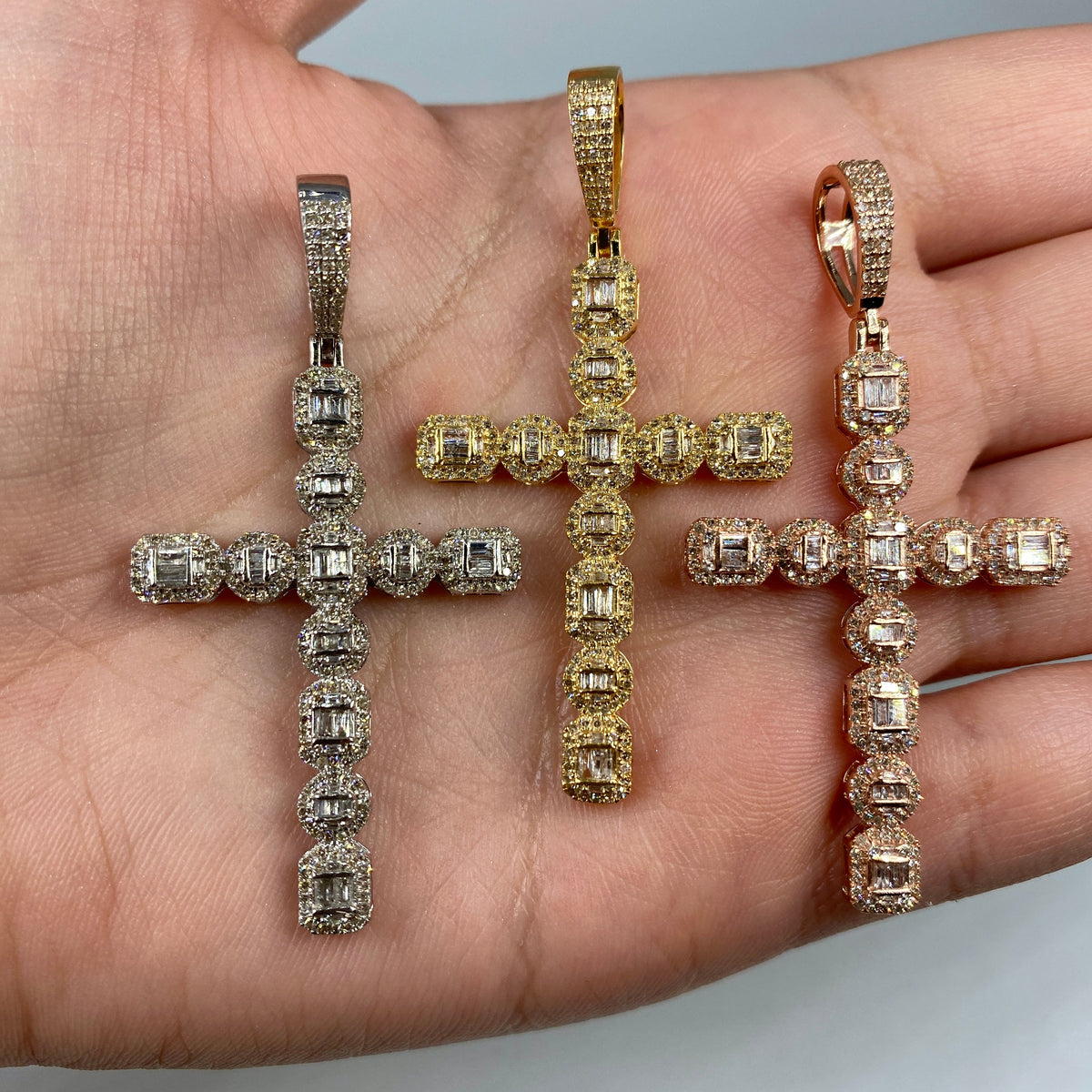 14K Gold Diamond Cross Pendant - additional product view 3