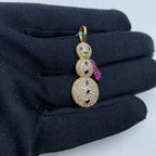 14K Gold Snowman Diamond Pendant - additional product view 3