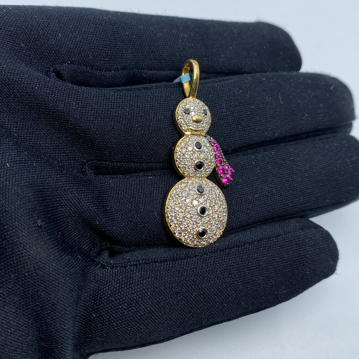 14K Gold Snowman Diamond Pendant - additional product view 3