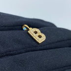14K Gold Initial B Bubble Diamond Pendant - additional product view 3
