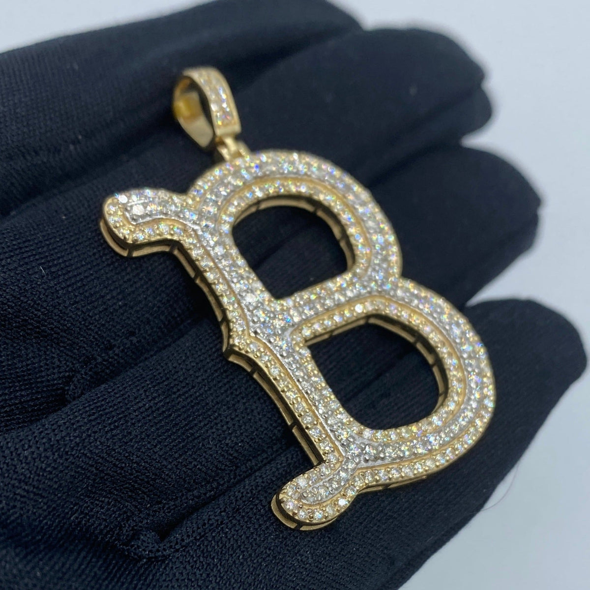 Initial B Old English Diamond Pendant - additional product view 3