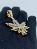 Weed Cannabis Diamond Pendant 3.7 Ct - additional product view 3