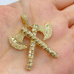 10K Gold Guild Axe Diamond Baguette Pendant - additional product view 2