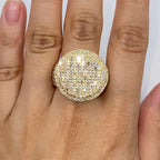 14K Gold 22.3M Circle Diamond Ring in yellow gold - close-up product photo