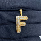 Initial F Bubble Diamond Pendant - additional product view 2
