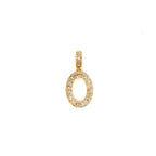 14K Gold Bamboo Initial Letter Diamond Baguette Pendants Full Collection - additional product view 60