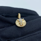 10K Gold Jesus Save Us Medal Diamond Pendant - additional product view 4