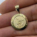 14K Gold Saint Michael Round Pendant - additional product view 3
