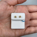 14K Gold Star Diamond Earrings in yellow gold - close-up product photo