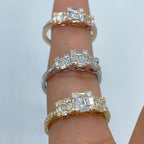 14K Gold Three Baguette Diamond Ring - additional product view 6