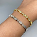 10K Gold Diamond Rectangle Circle Bracelet - additional product view 2