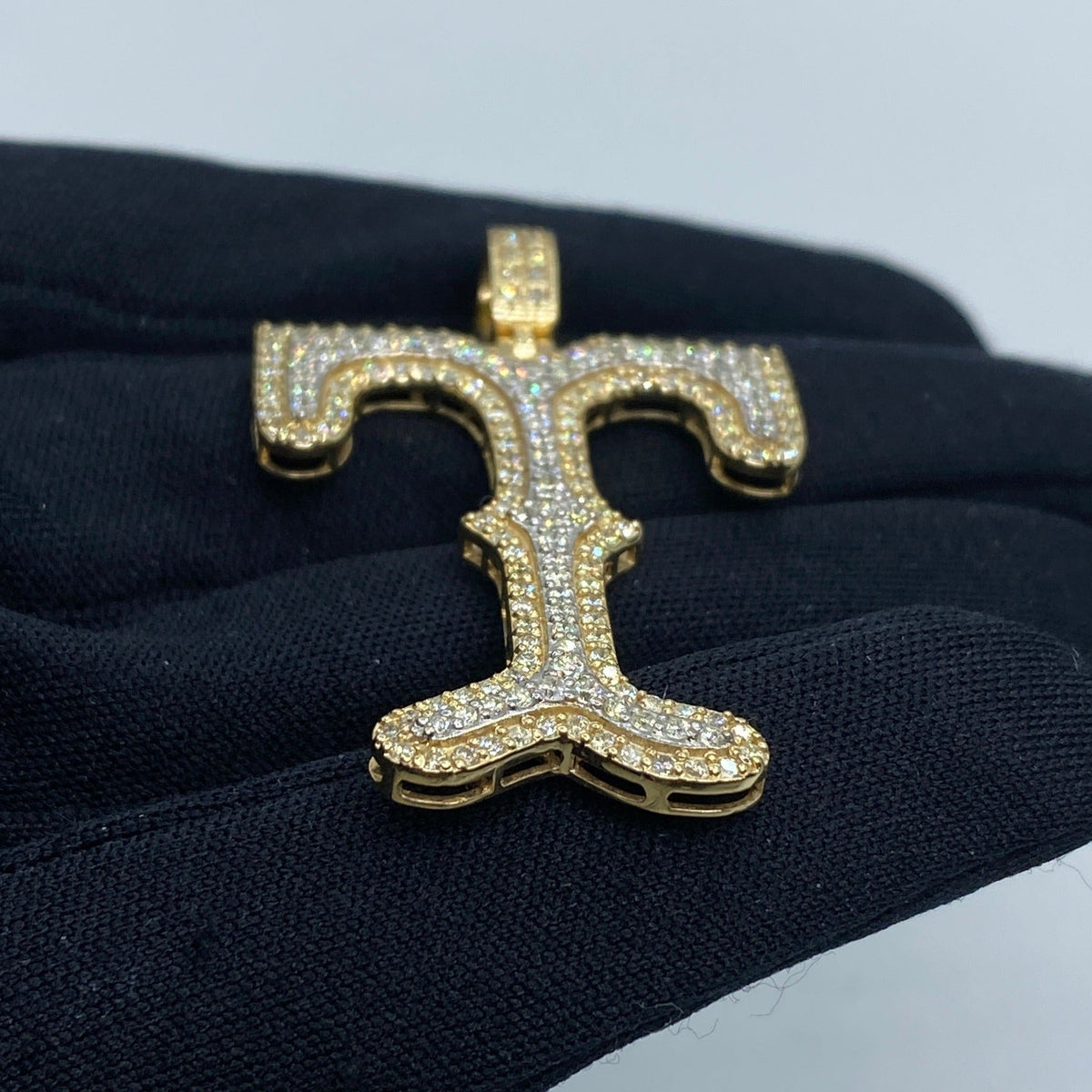 Initial T Old English Diamond Pendant - additional product view 4