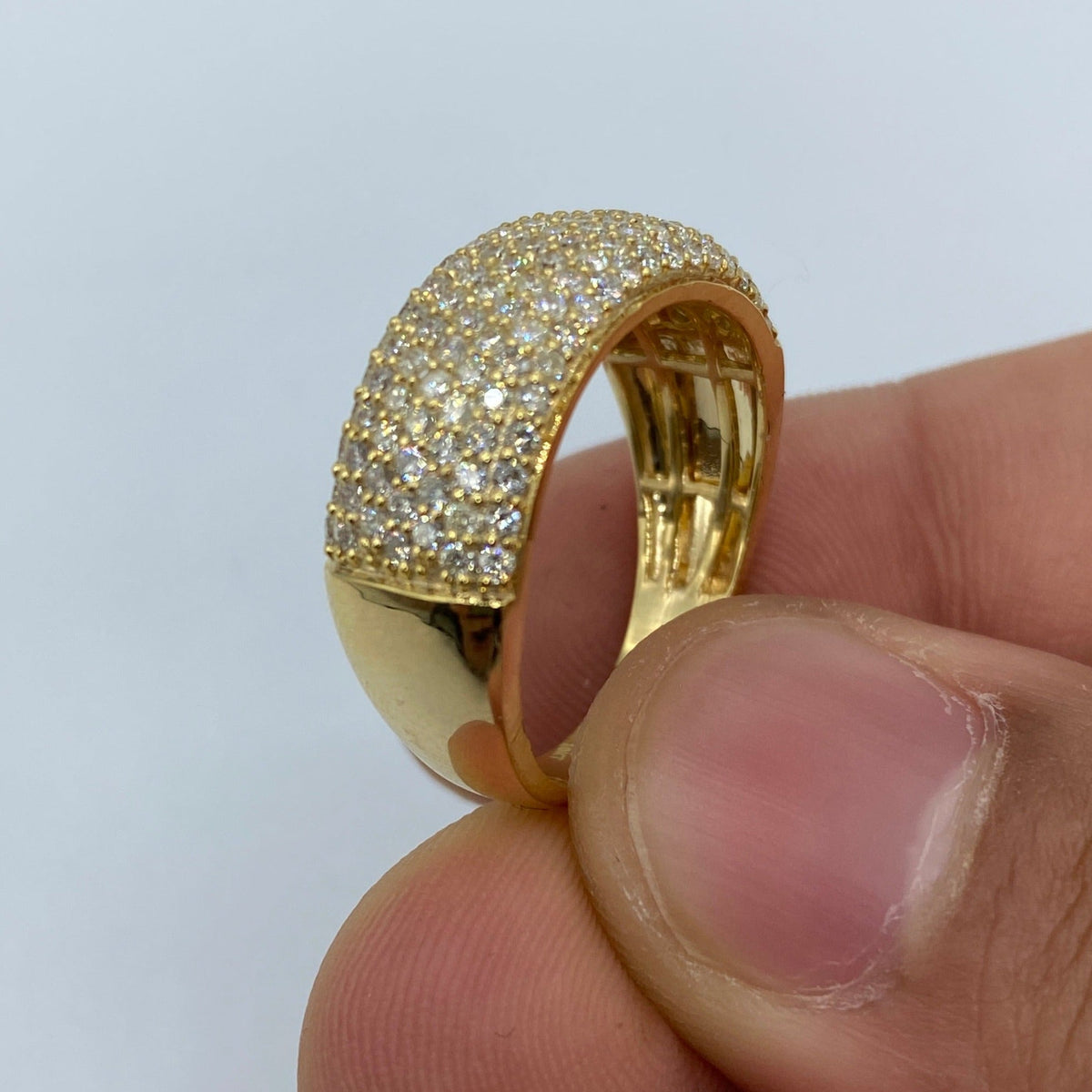 10K Yellow Gold Dome Diamond Band - additional product view 3