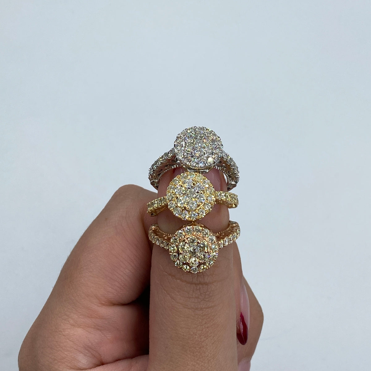 14K Gold Amore Halo Circle Diamond Engagement Rings - additional product view 5