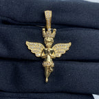 10K Gold Baby Angel Diamond Pendant 1.3 in - additional product view 2