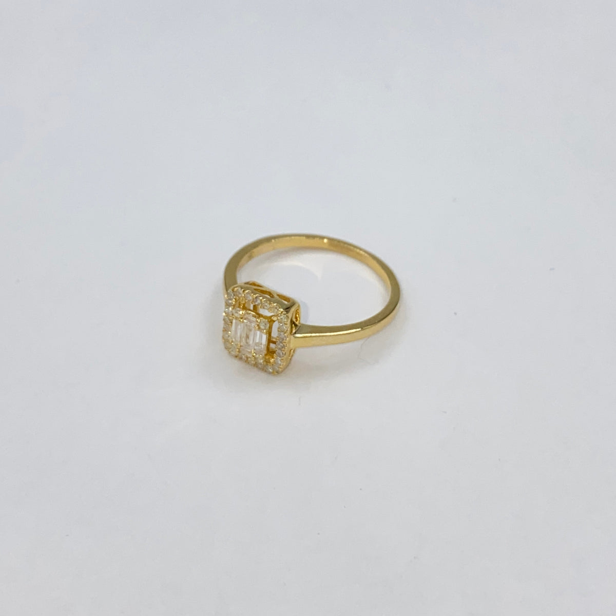 14K Gold Palace Square Halo Diamond Baguette Engagement Ring - additional product view 12