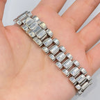 14K Gold Watch Strap Square Cut Diamond Bracelet 8 in - additional product view 3