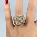 14K Gold Jumbo Stacked Diamond Baguette Ring - additional product view 9