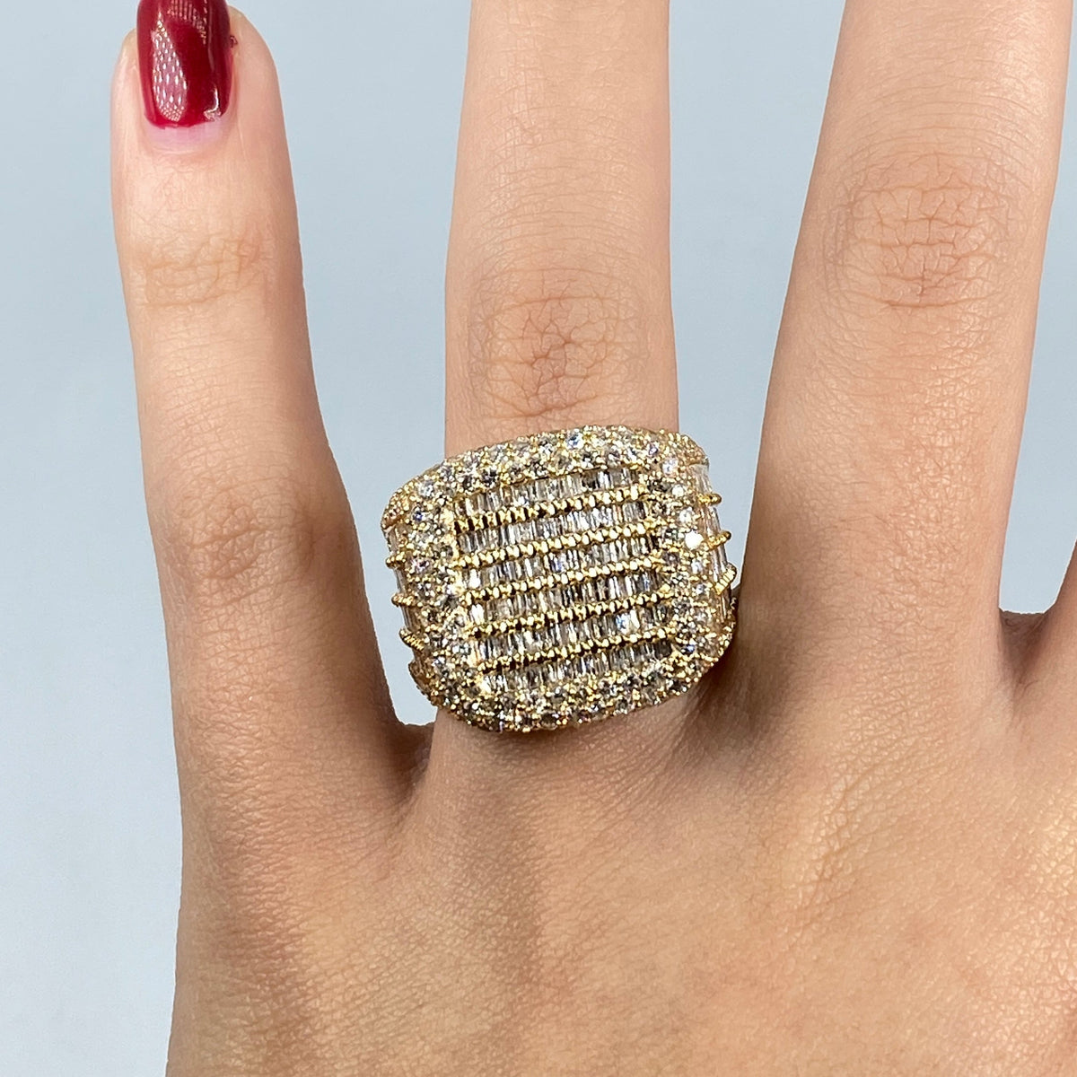 14K Gold Jumbo Stacked Diamond Baguette Ring - additional product view 9
