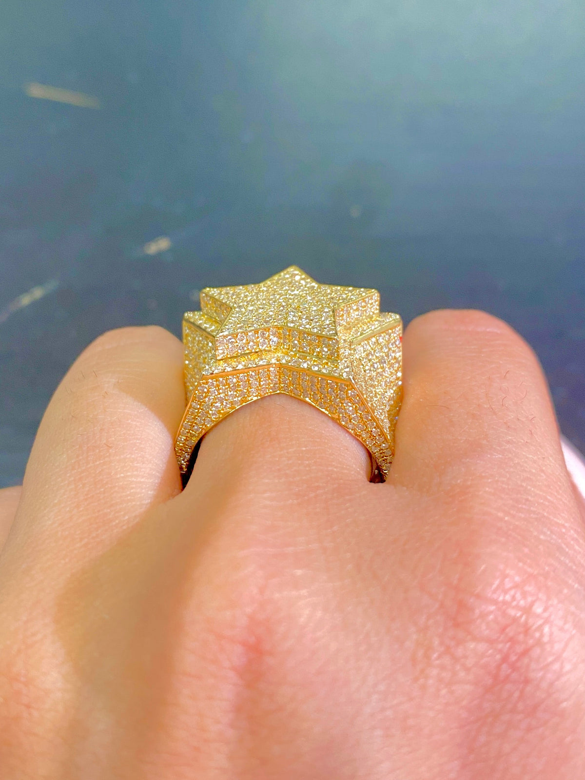 10K Gold 3D Star Diamond Ring - additional product view 4