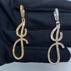 14K Gold Initial J Large Script Diamond Pendant - additional product view 2