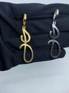 14K Gold Initial J Large Script Diamond Pendant - additional product view 6
