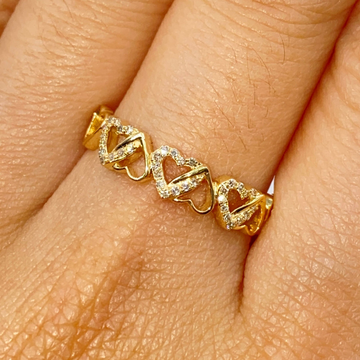 10K Gold Soul Heart Link Diamond Ring - additional product view 2