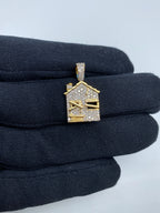 14K Gold Trap House Diamond Pendant - additional product view 2