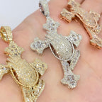 10K Gold Prayer Cross Diamond Baguette Pendant - additional product view 6
