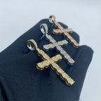 14K Gold Cross Circle Diamond Pendant - additional product view 4