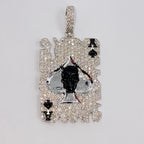 10K Gold Skull Ace of Spades Card Diamond Pendant - additional product view 10