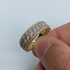 14K Gold 8mm Iced Cuban Core Link Diamond Ring - additional product view 2